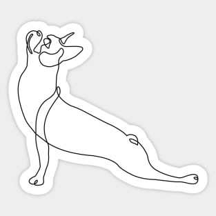One Line Boston Terrier Upward Facing Dog Sticker
